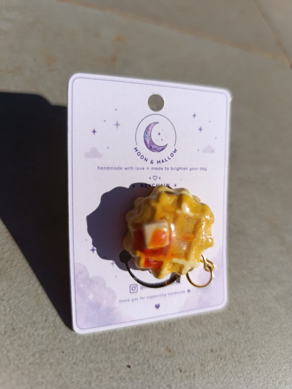 Waffle & Butter Keychain 🧇🧈✨