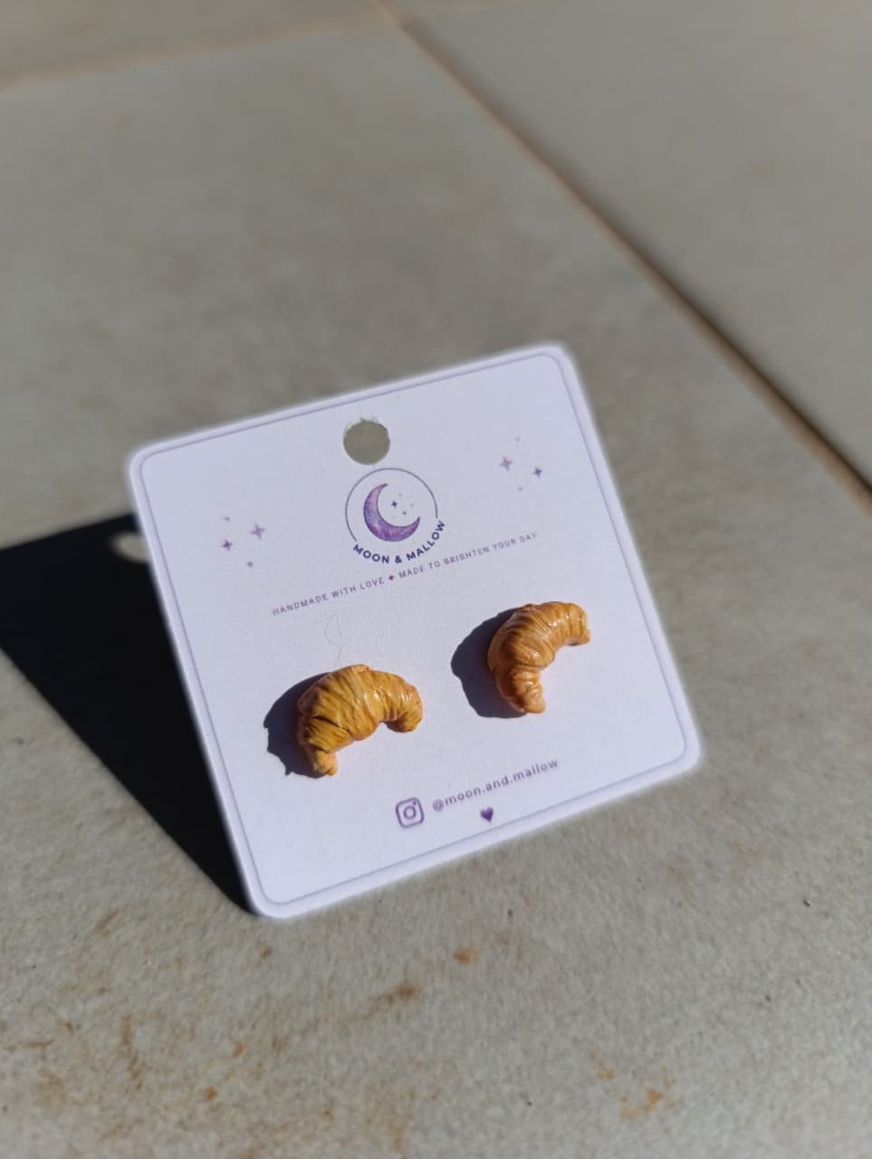 Mini Croissant Stud Earrings 🥐✨