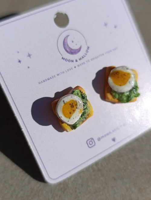 Avocado & Egg Toast Stud Earrings 🥑🍳