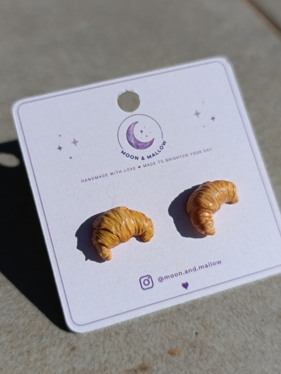 Mini Croissant Stud Earrings 🥐✨